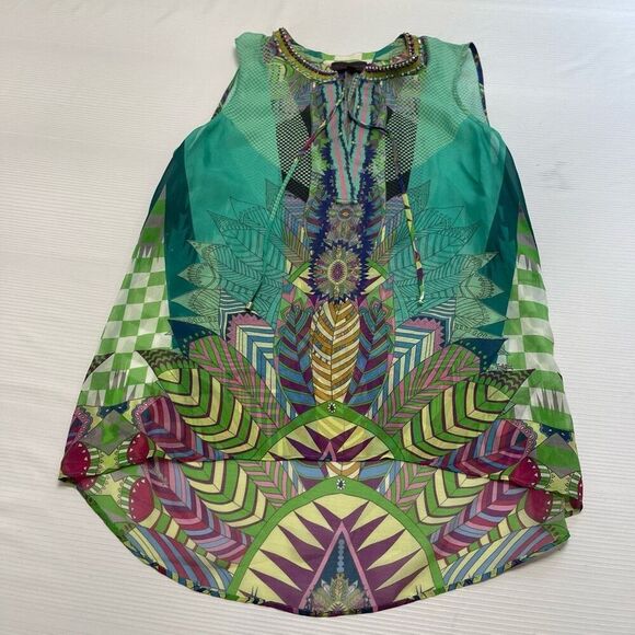 Hale Bob Silk Hippie Boho Chic Tank Top Size Small - Picture 1 of 7